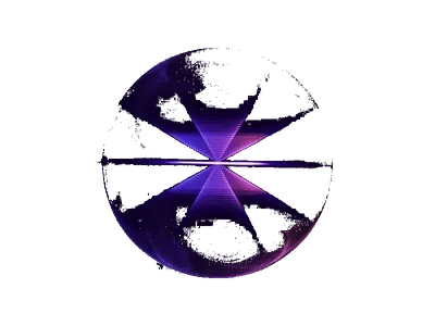 A glittering purple star being obscured by a moon